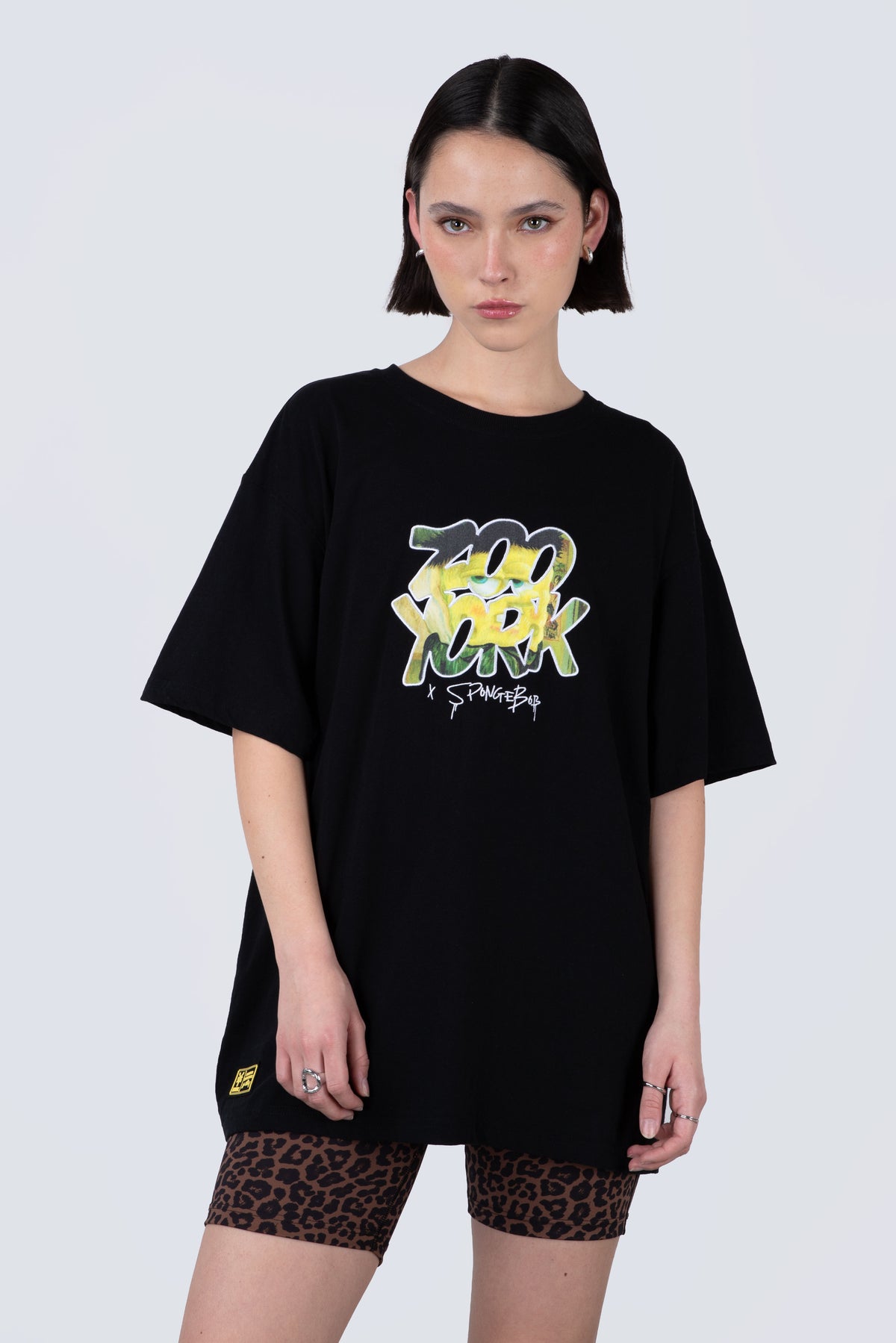 Polera Manga Corta Bob Esponja Finearts Negro