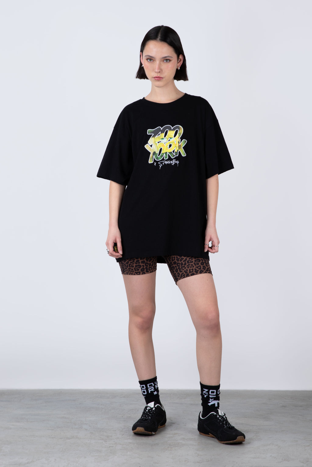 Polera Manga Corta Bob Esponja Finearts Negro