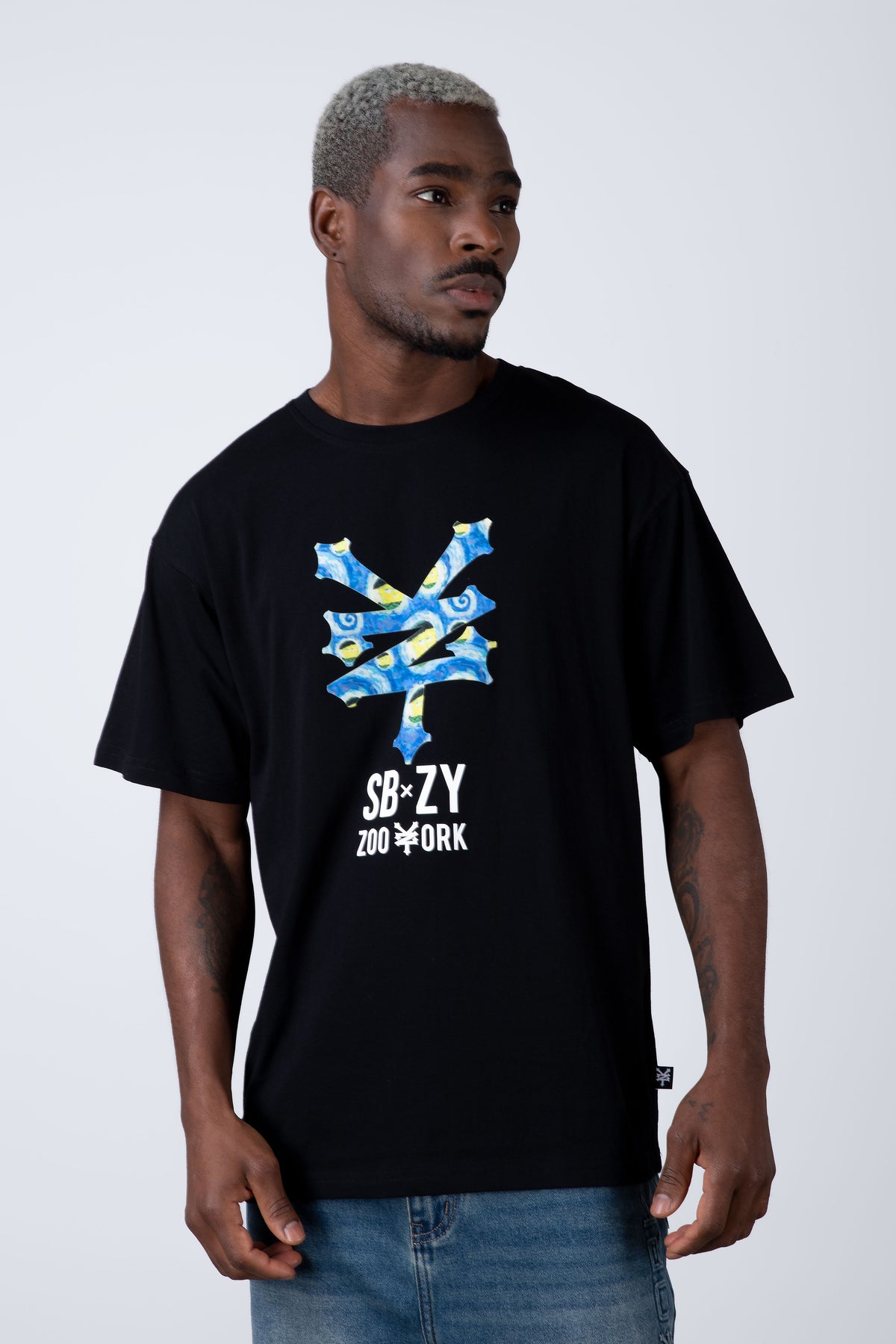 Polera Manga Corta Bob Esponja Crackeredition Negro