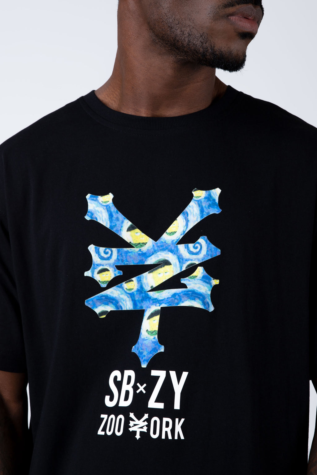 Polera Manga Corta Bob Esponja Crackeredition Negro