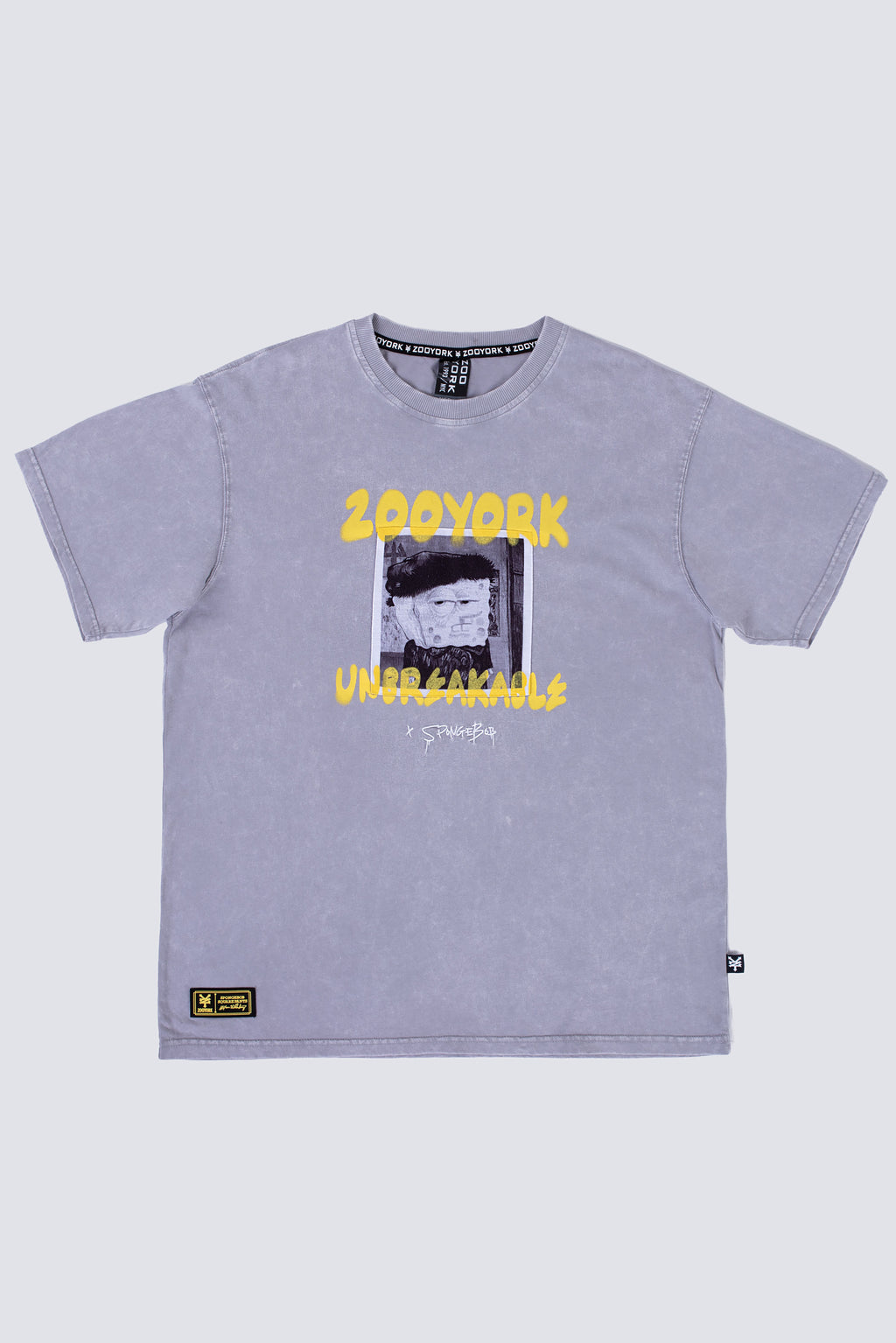 Polera Manga Corta Bob Esponja Artlegend Gris