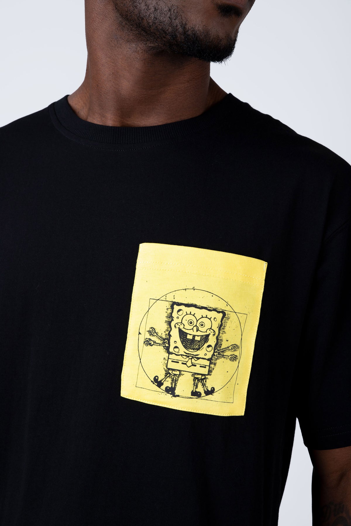 Polera Manga Corta Bob Esponja Squareform Negro