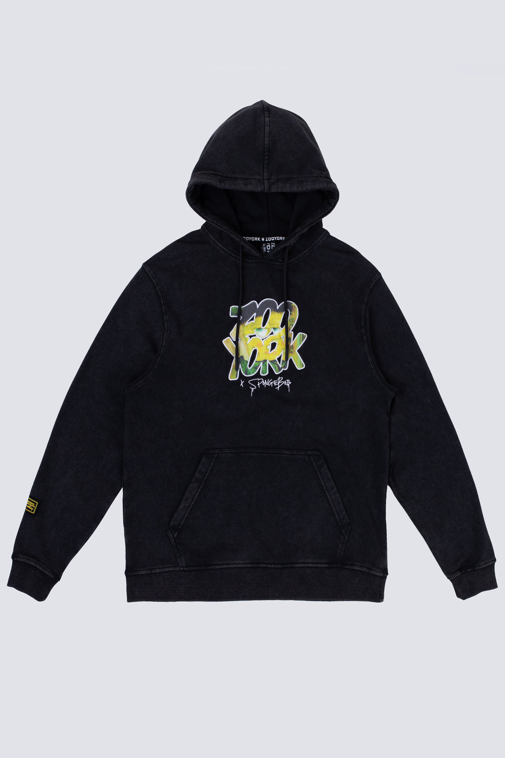 Poleron Con Gorro Bob Esponja Finearts Gris