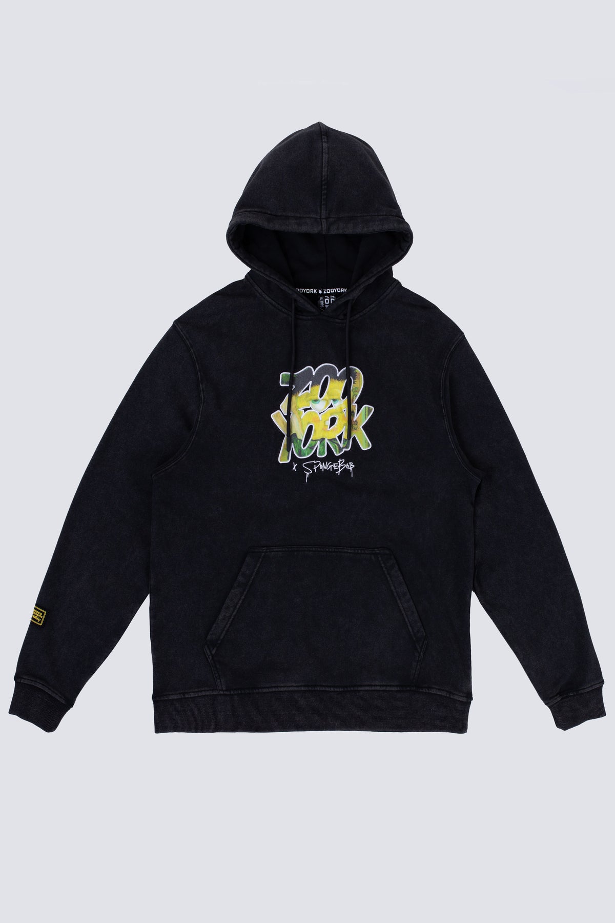 Poleron Con Gorro Bob Esponja Finearts Gris