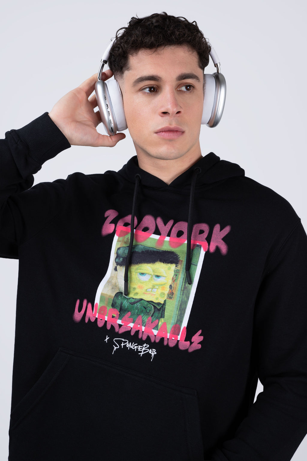 Poleron Con Gorro Bob Esponja Artlegend Negro