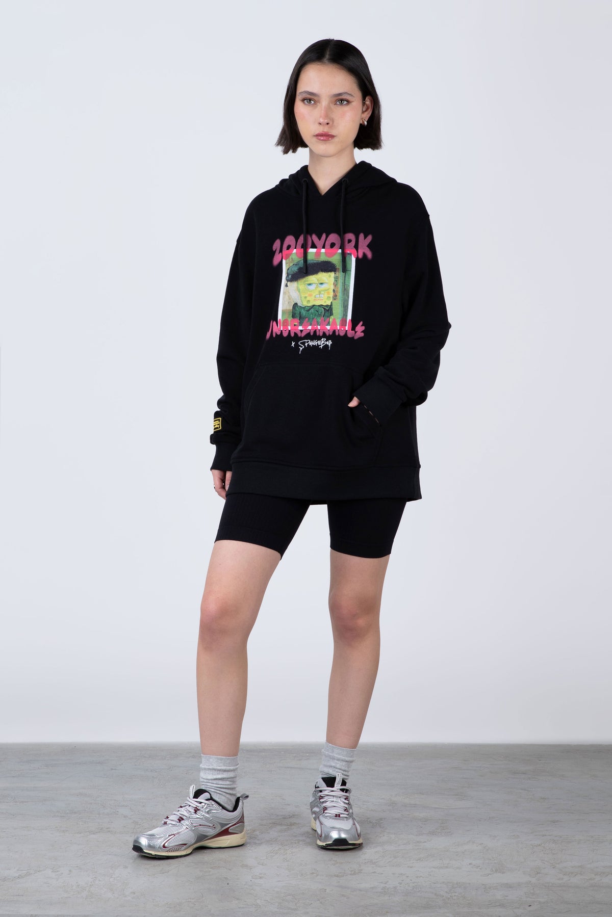 Poleron Con Gorro Bob Esponja Artlegend Negro