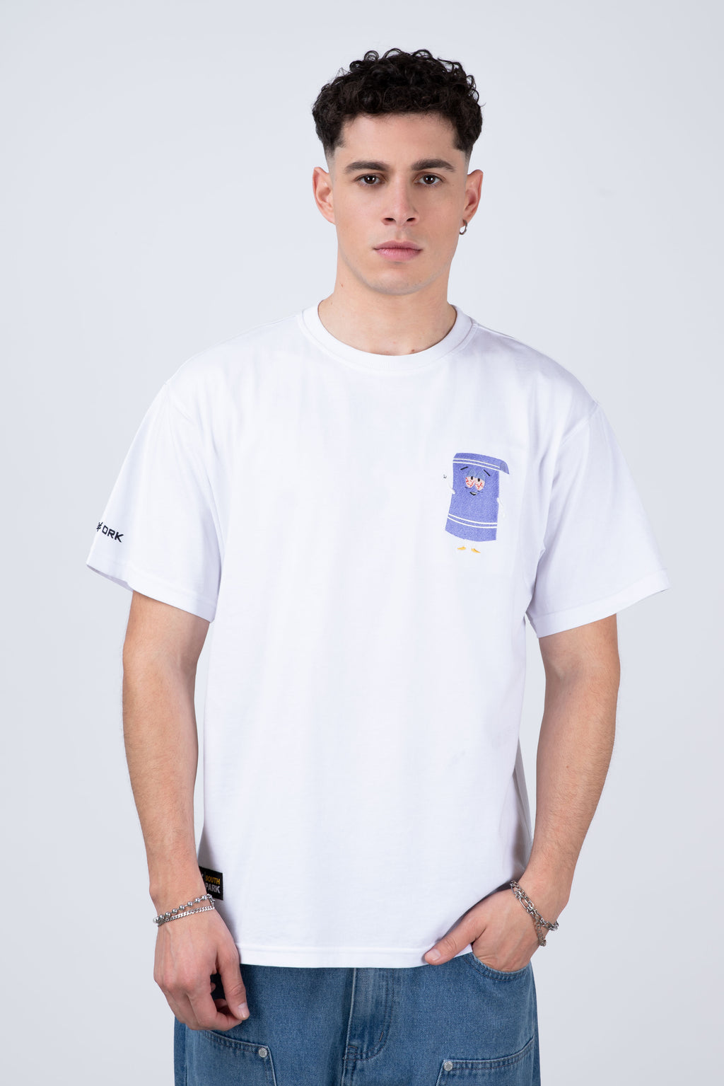 Polera Manga Corta Toallin South Park Everybody Blanco