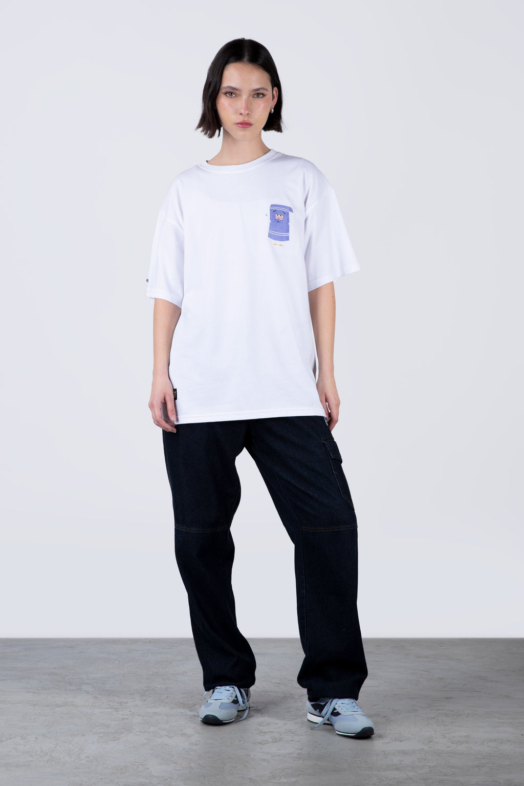 Polera Manga Corta Toallin South Park Everybody Blanco