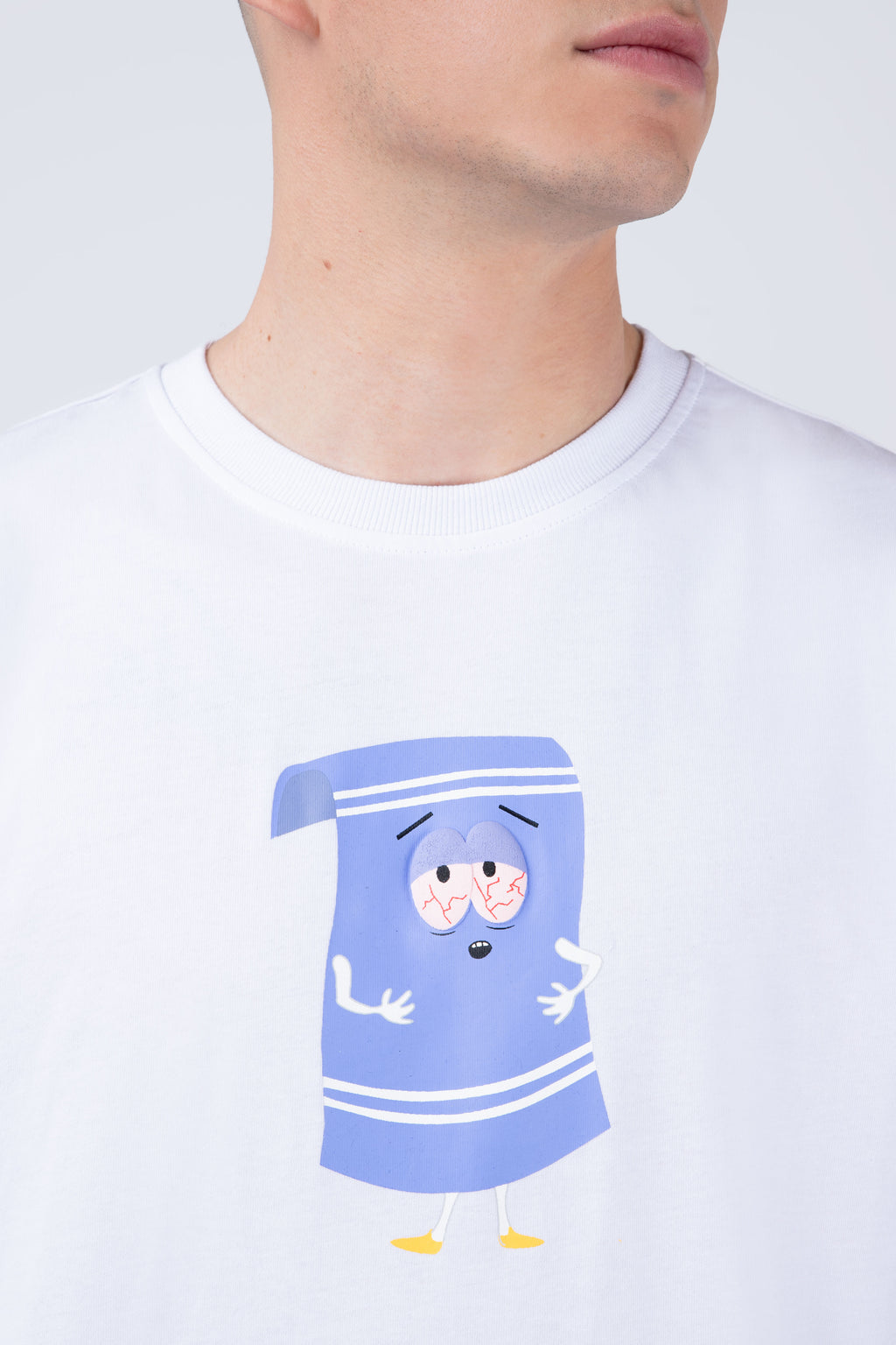 Polera Manga Corta Toallin South Park Littleh Blanco