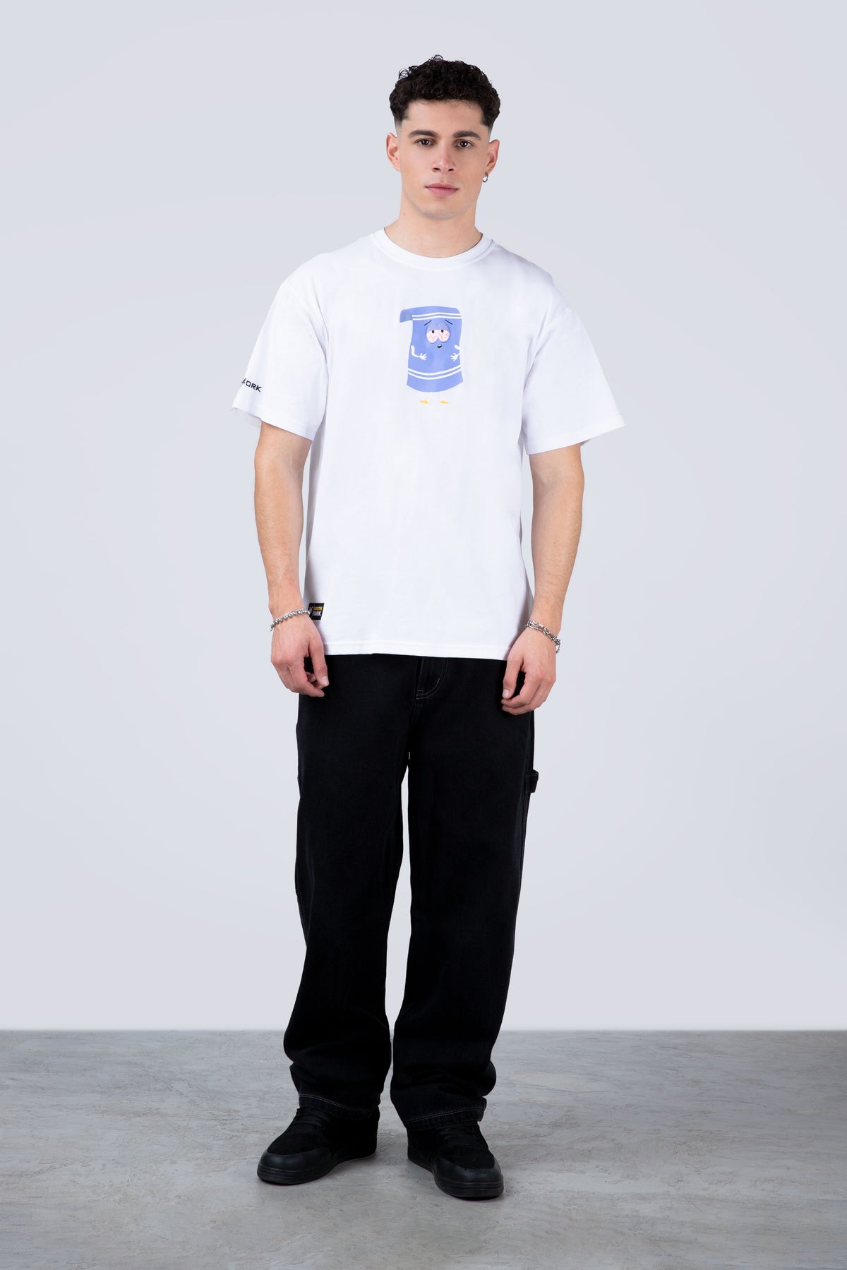 Polera Manga Corta Toallin South Park Littleh Blanco