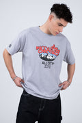 Polera Manga Corta Andes Con Gorro Gris