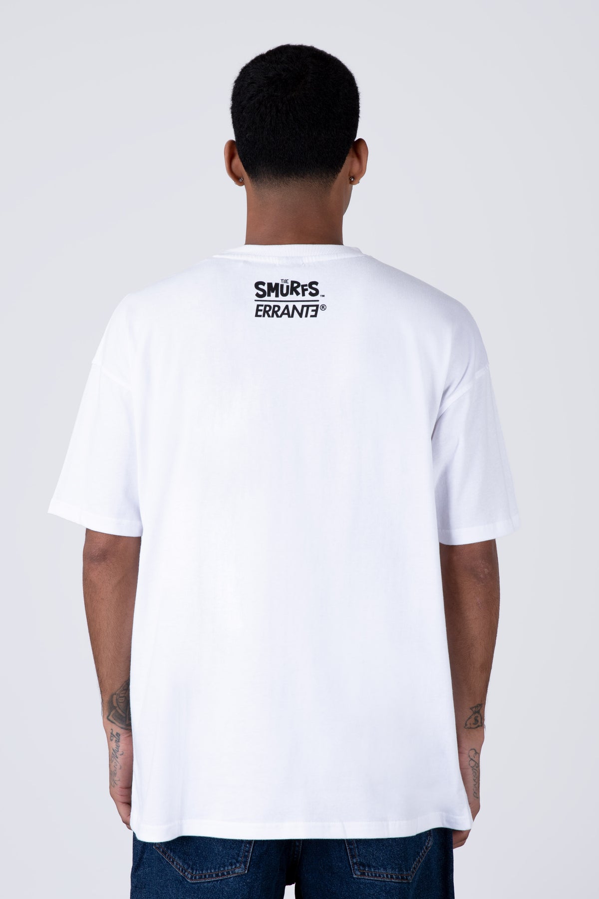 Polera Manga Corta Pitufos Thecrew Blanco