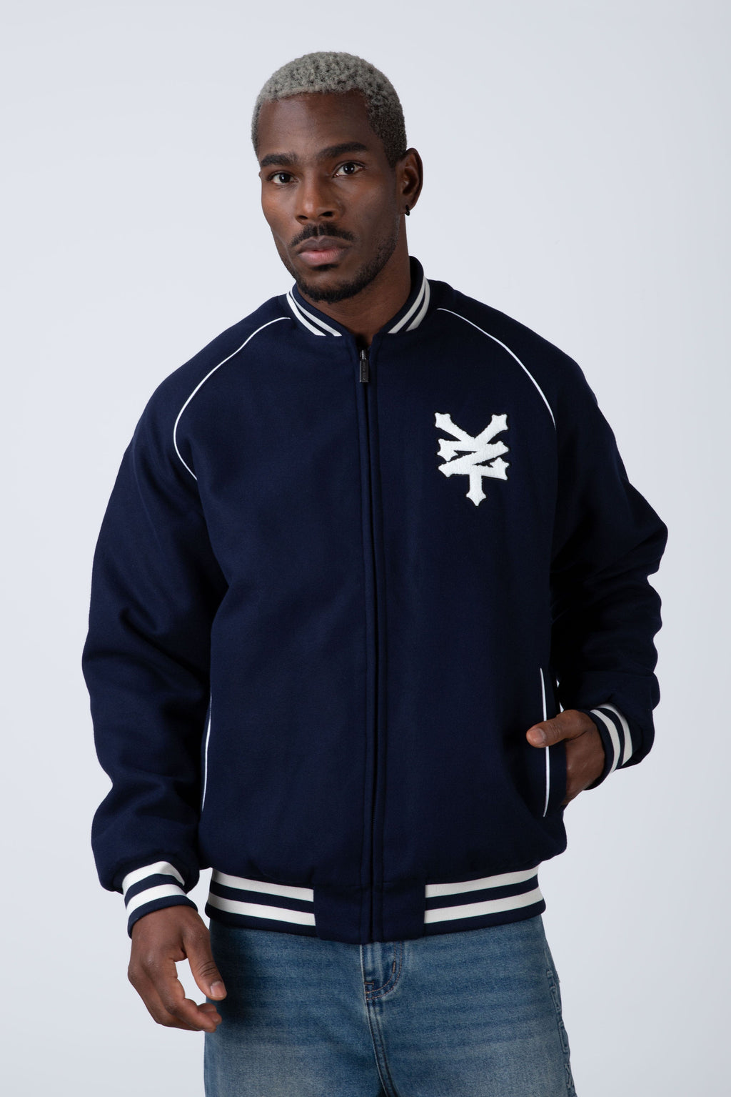 Chaqueta Bomber Stencil Azul Zoo York