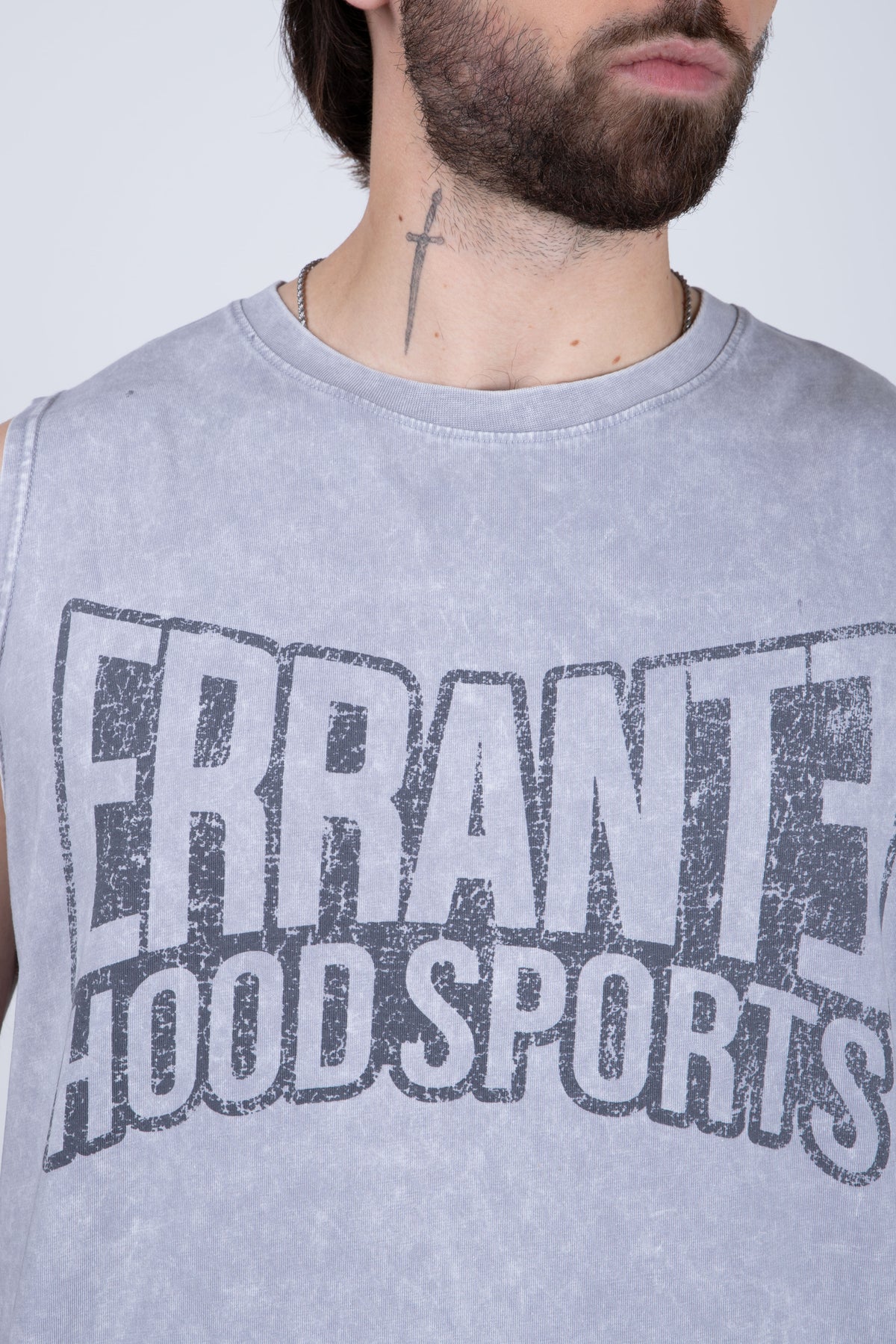 Polera Sin Manga Frontlever Gris