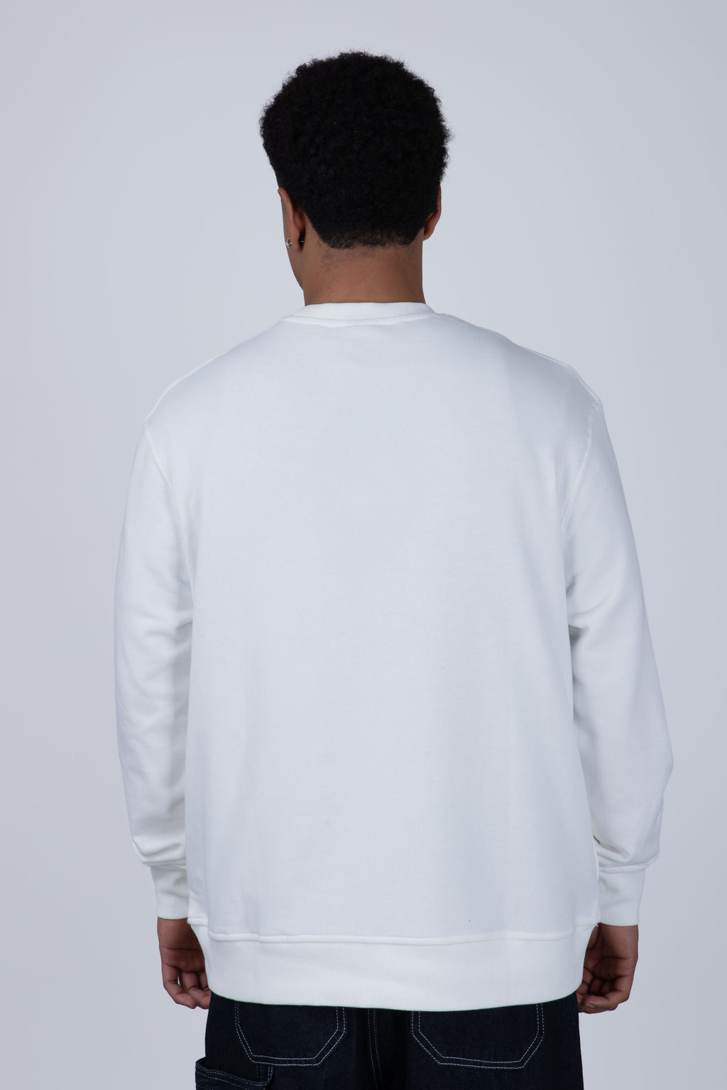 Poleron Cuello Redondo Roots Blanco