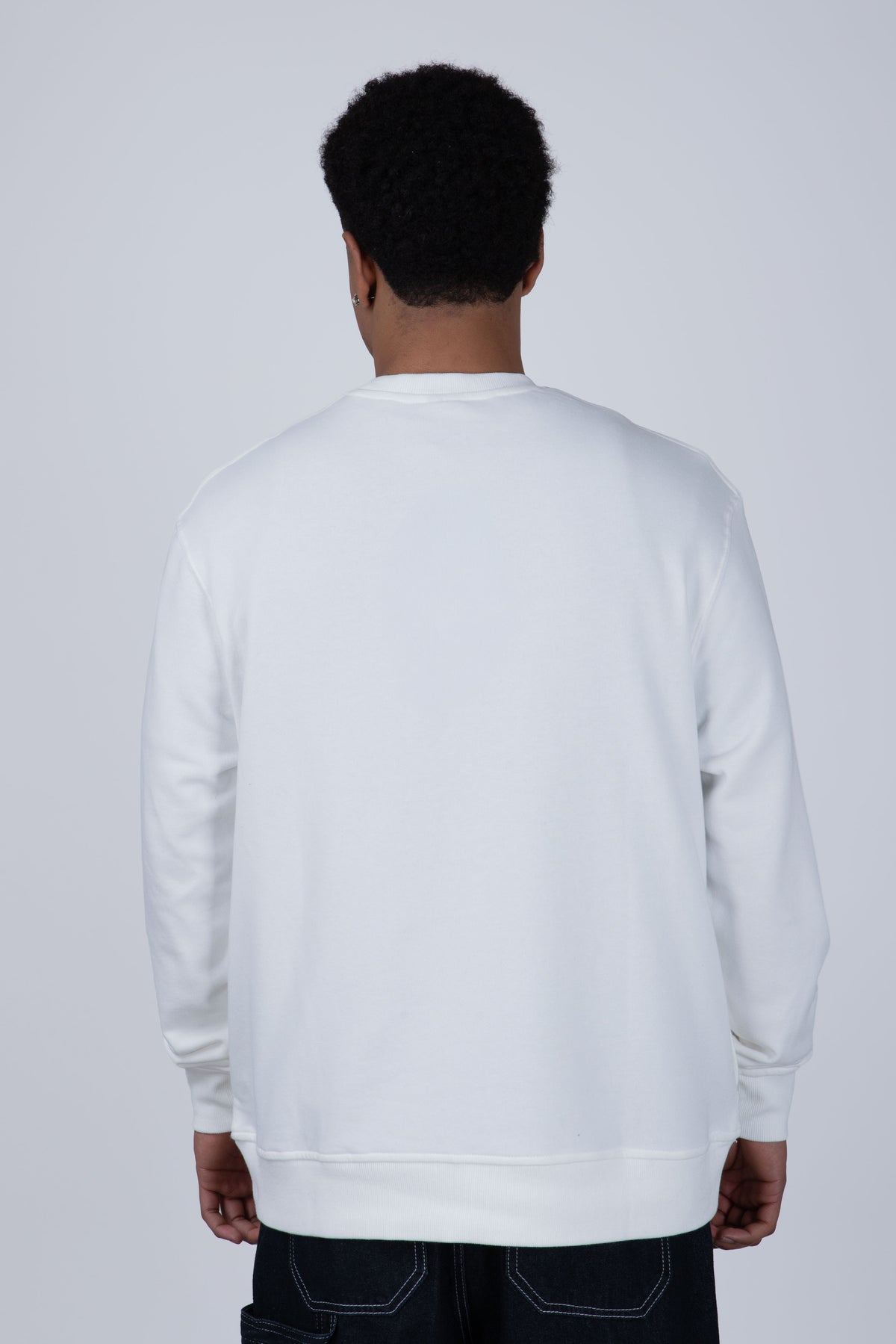 Poleron Cuello Redondo Roots Blanco