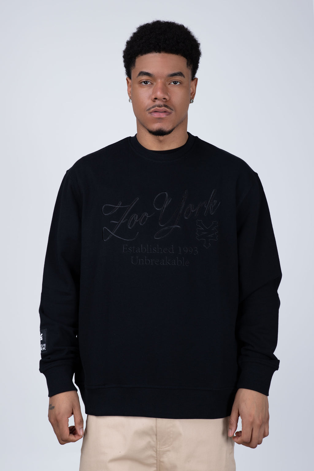 Poleron Cuello Redondo Roots Negro