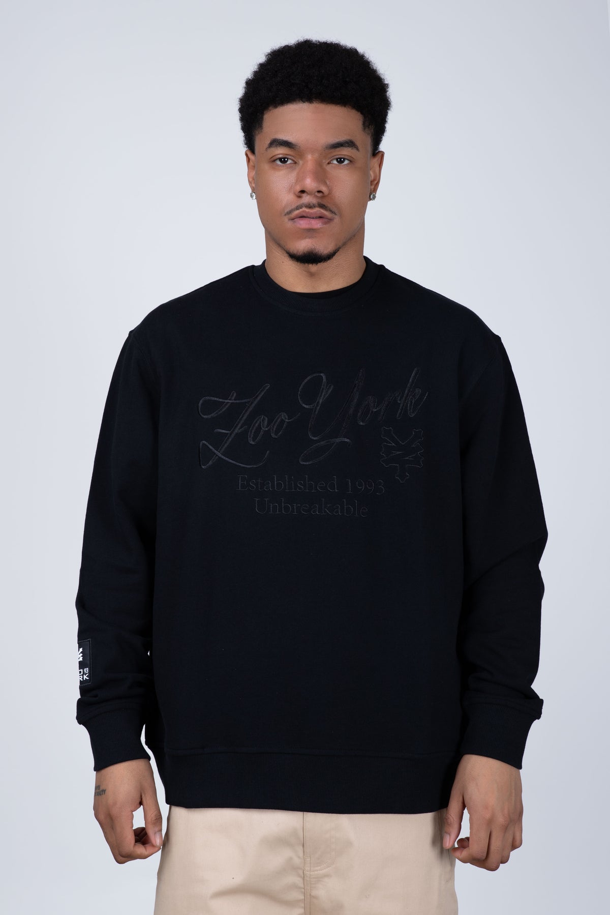 Poleron Cuello Redondo Roots Negro