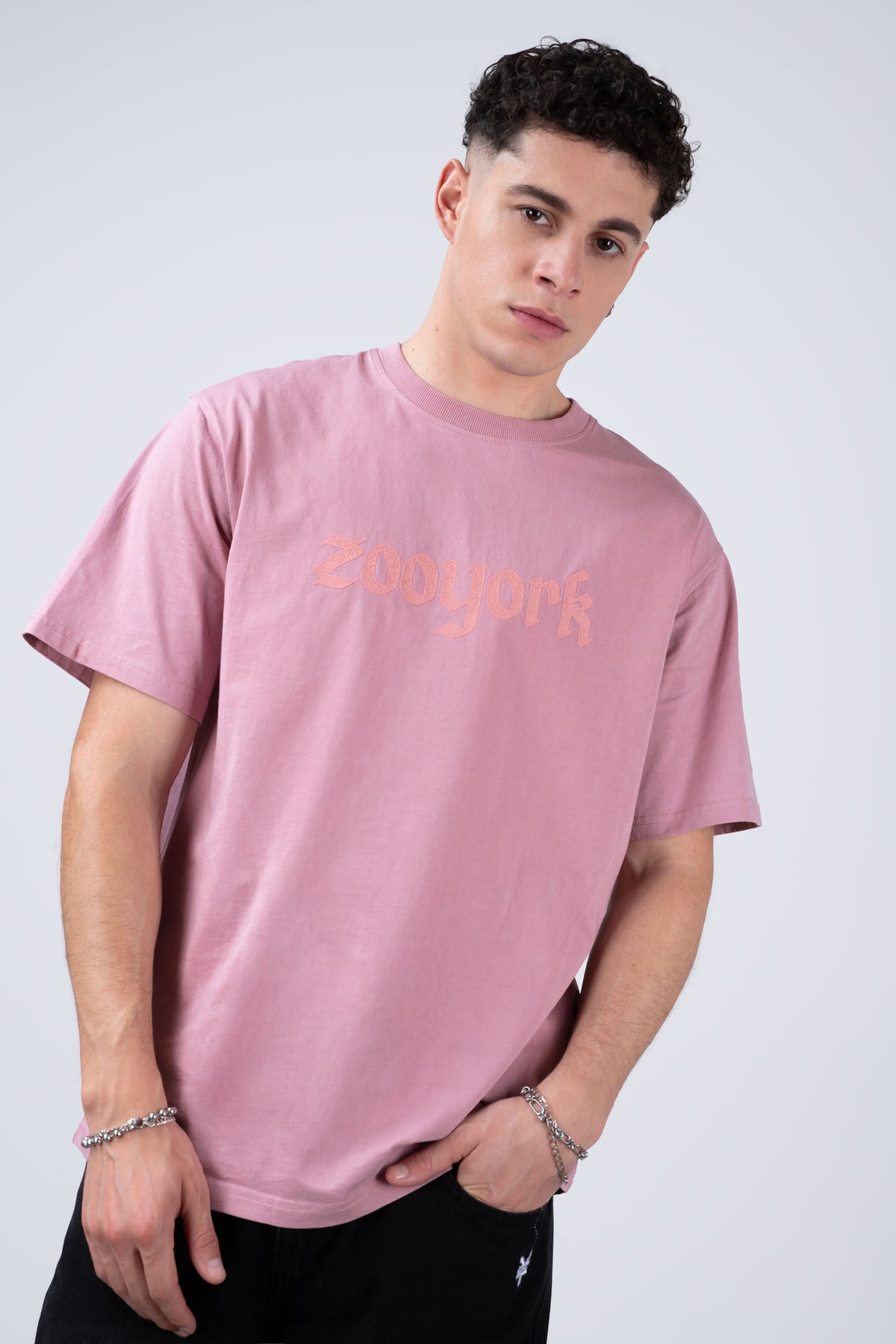 Polera Manga Corta Greyscale Rosado