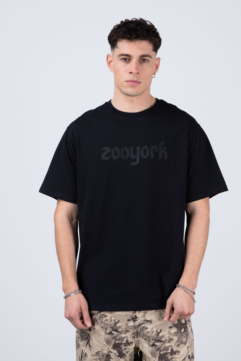 Polera Manga Corta Greyscale Negro