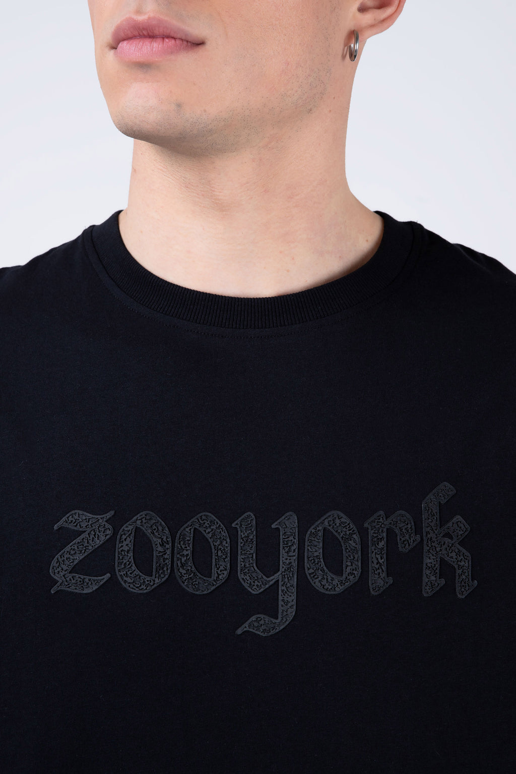 Polera Manga Corta Greyscale Negro