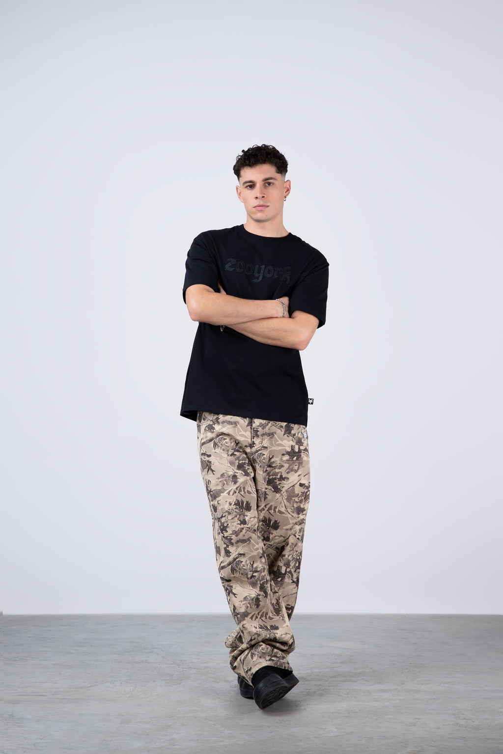 Polera Manga Corta Greyscale Negro