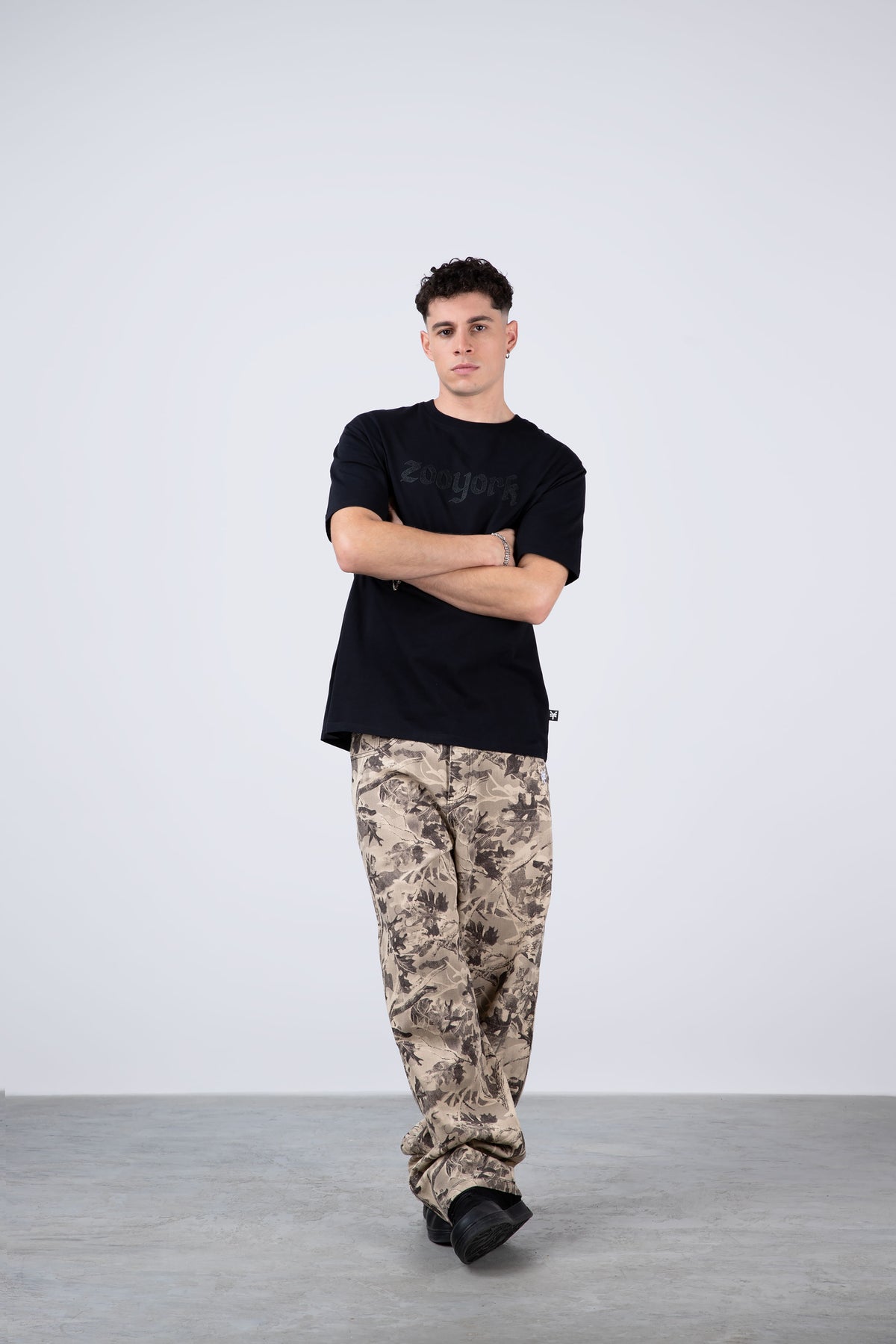 Polera Manga Corta Greyscale Negro
