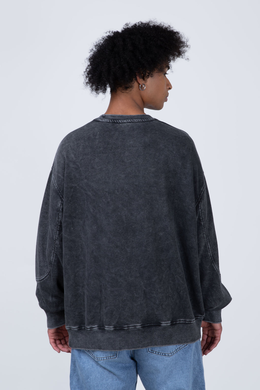Poleron Cuello Redondo Number Gris