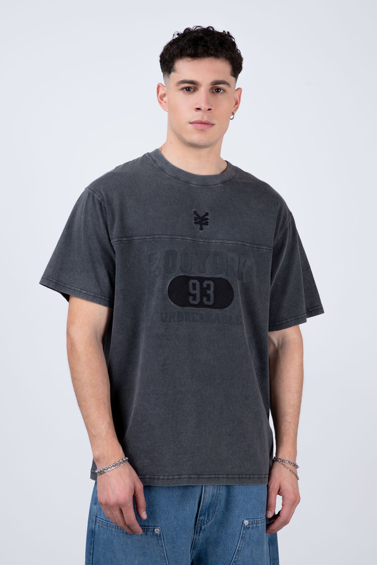 Polera Manga Corta Number Gris