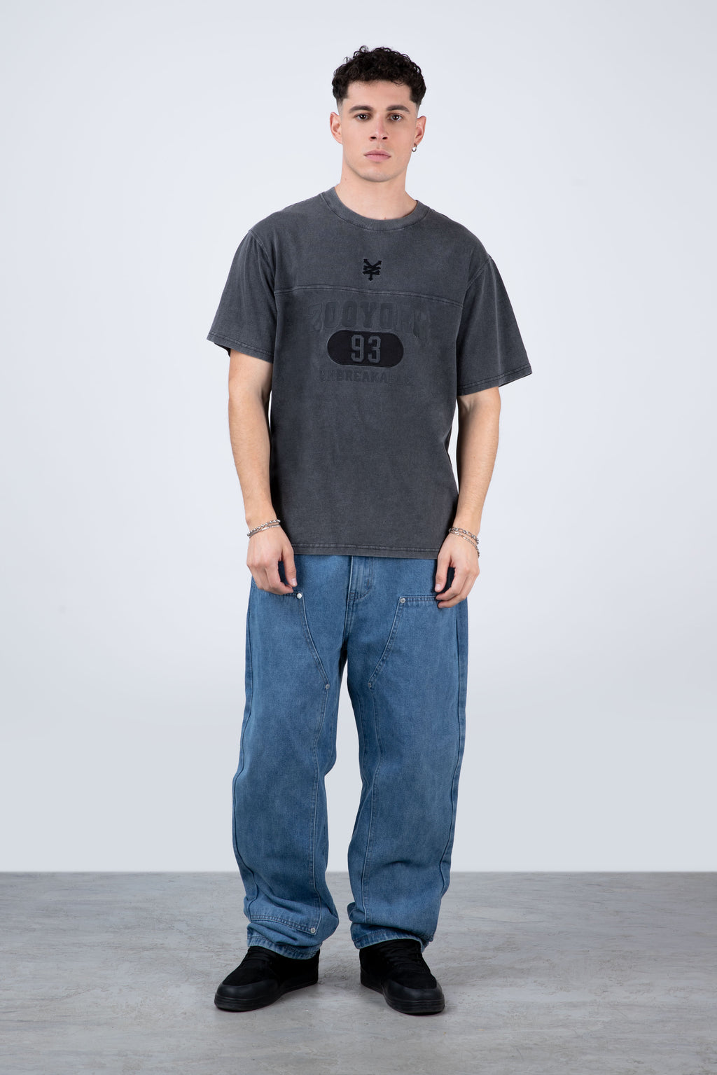Polera Manga Corta Number Gris