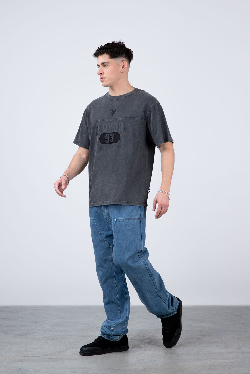 Polera Manga Corta Number Gris