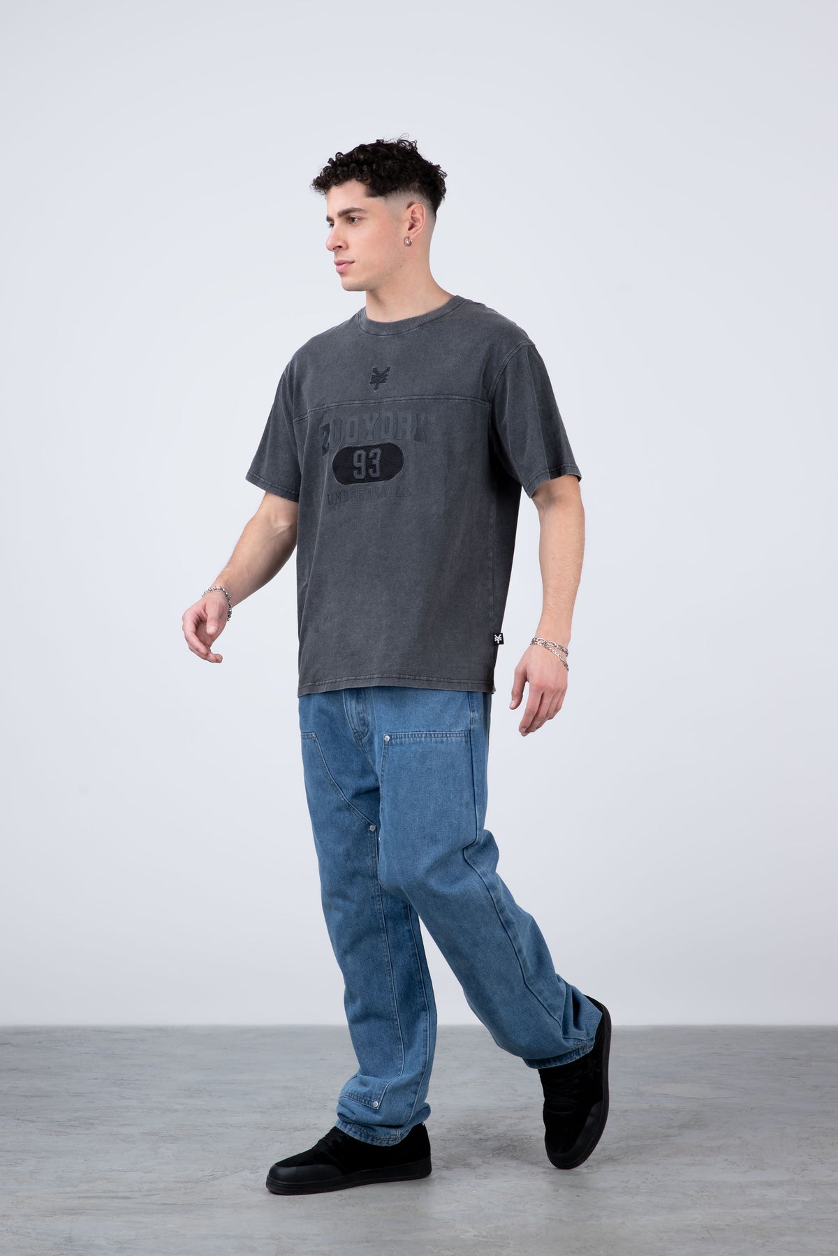 Polera Manga Corta Number Gris