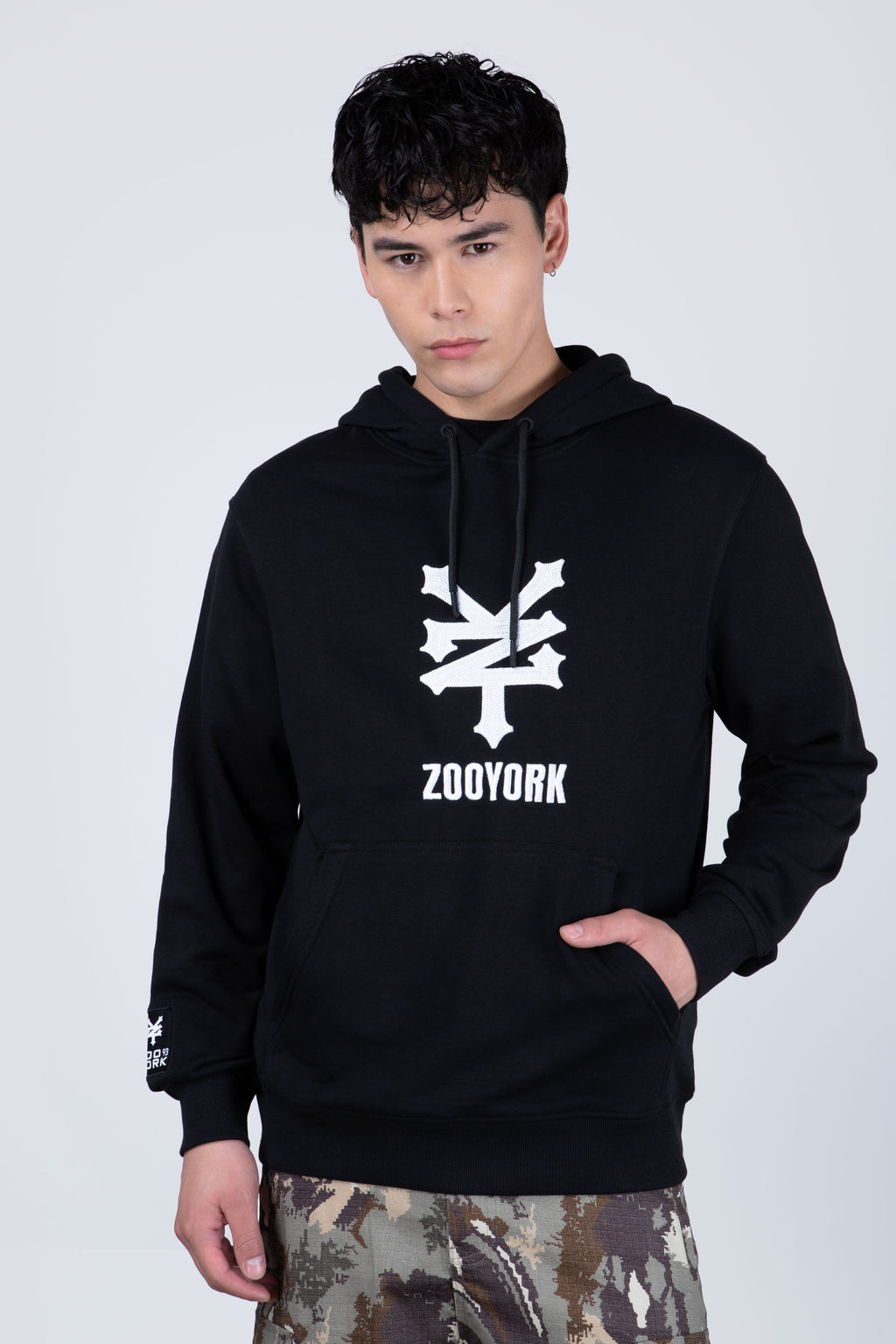 Poleron Con Gorro Newyork Negro