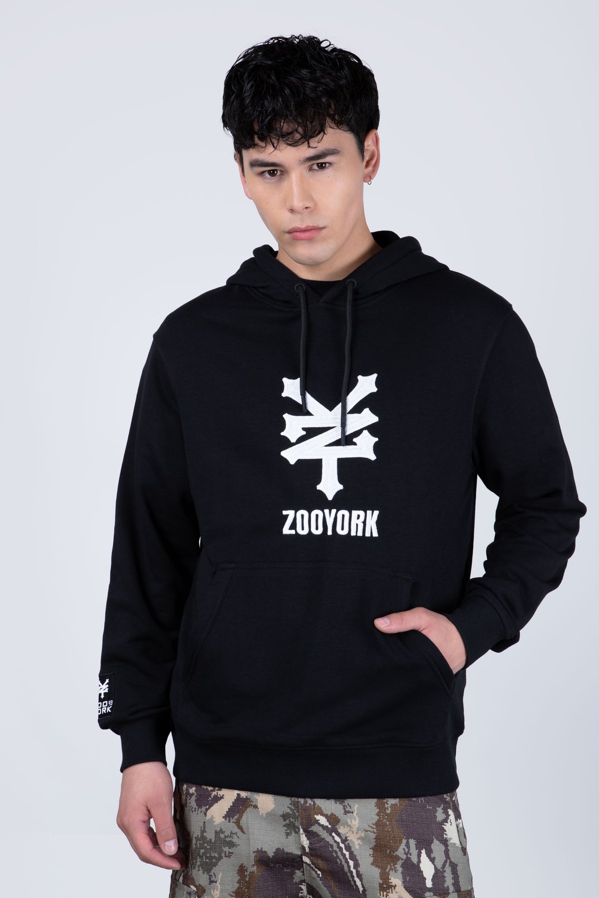 Poleron Con Gorro Newyork Negro