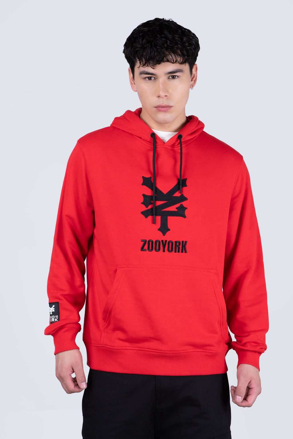 Poleron Con Gorro Newyork Rojo