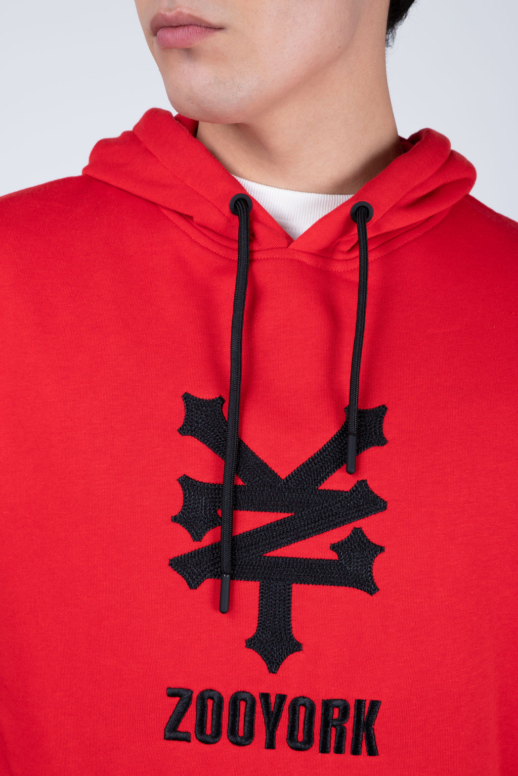 Poleron Con Gorro Newyork Rojo