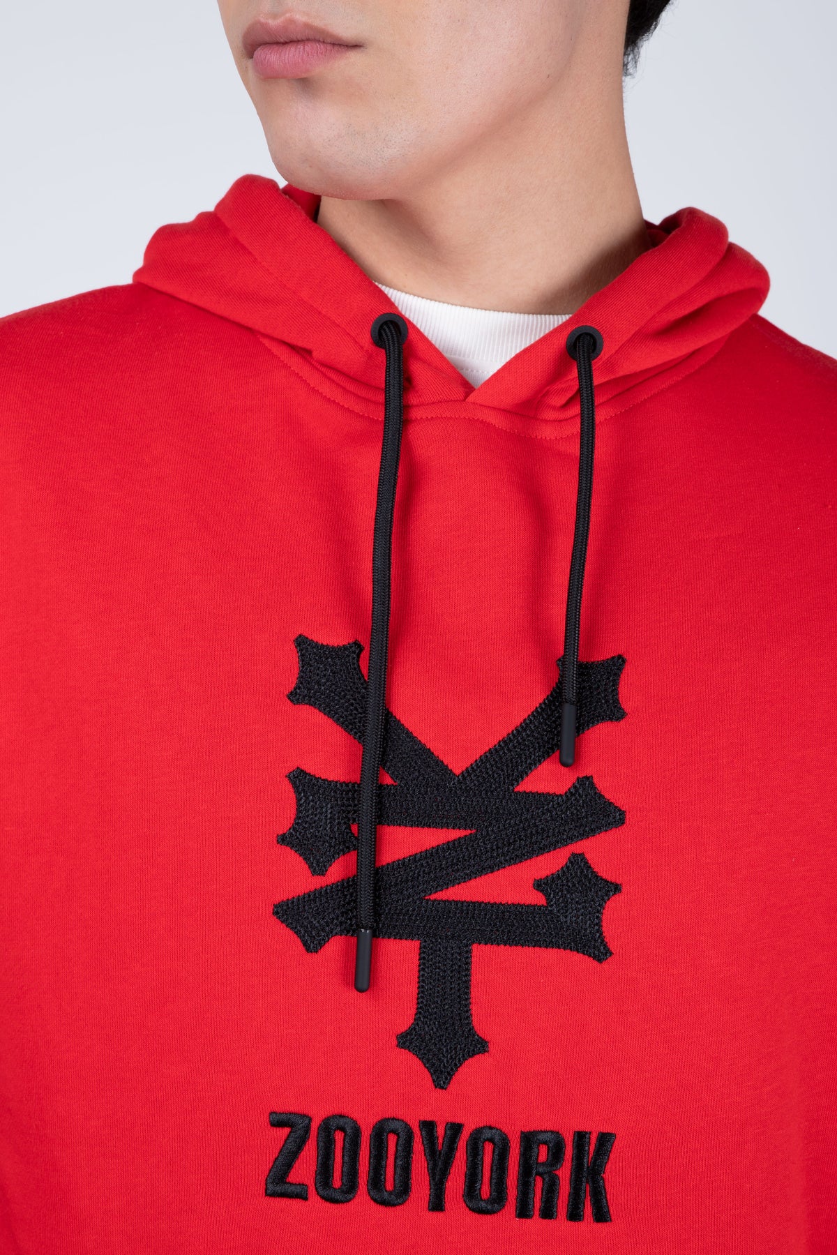 Poleron Con Gorro Newyork Rojo