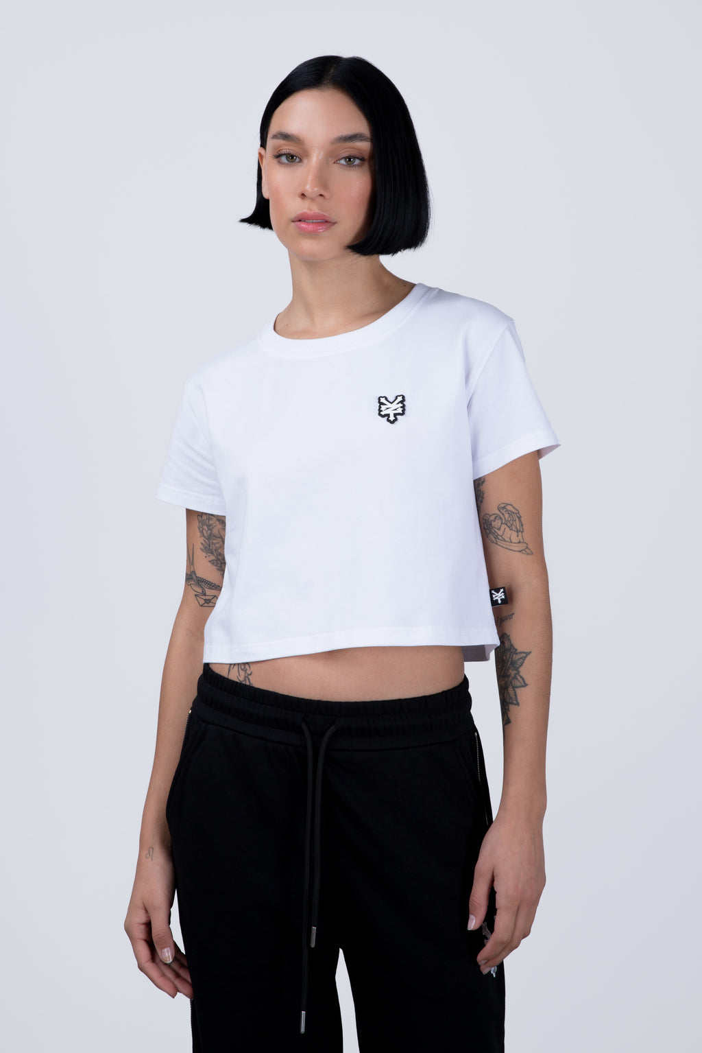 Polera Manga Corta Crop Rubber Blanco