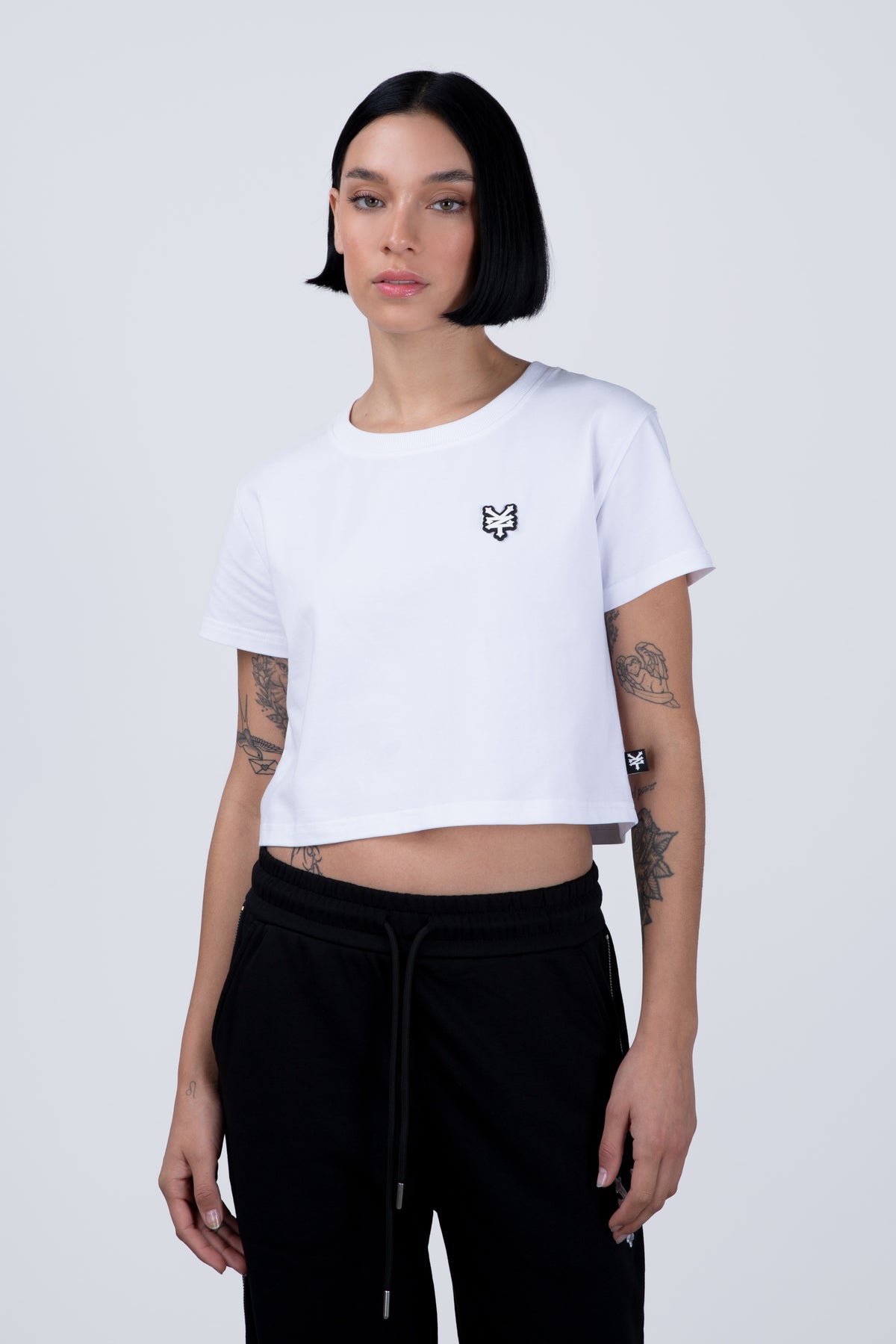 Polera Manga Corta Crop Rubber Blanco