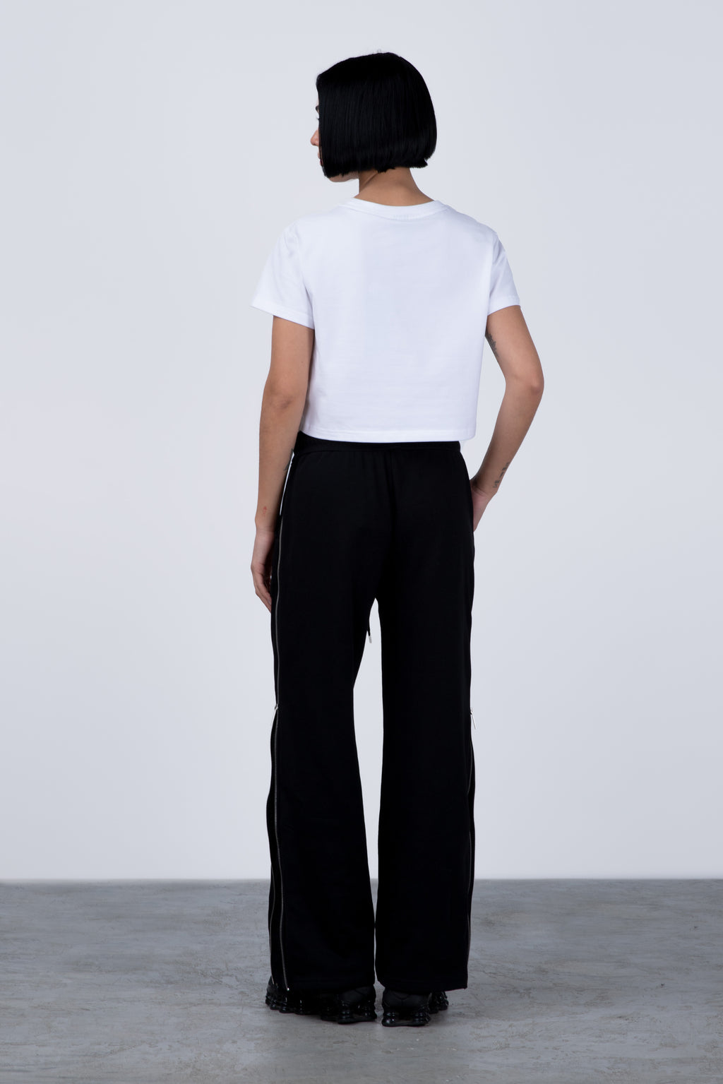 Polera Manga Corta Crop Rubber Blanco