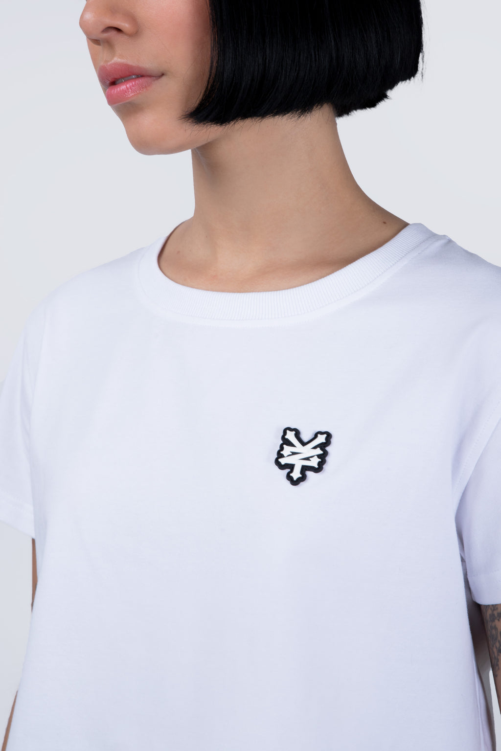 Polera Manga Corta Crop Rubber Blanco
