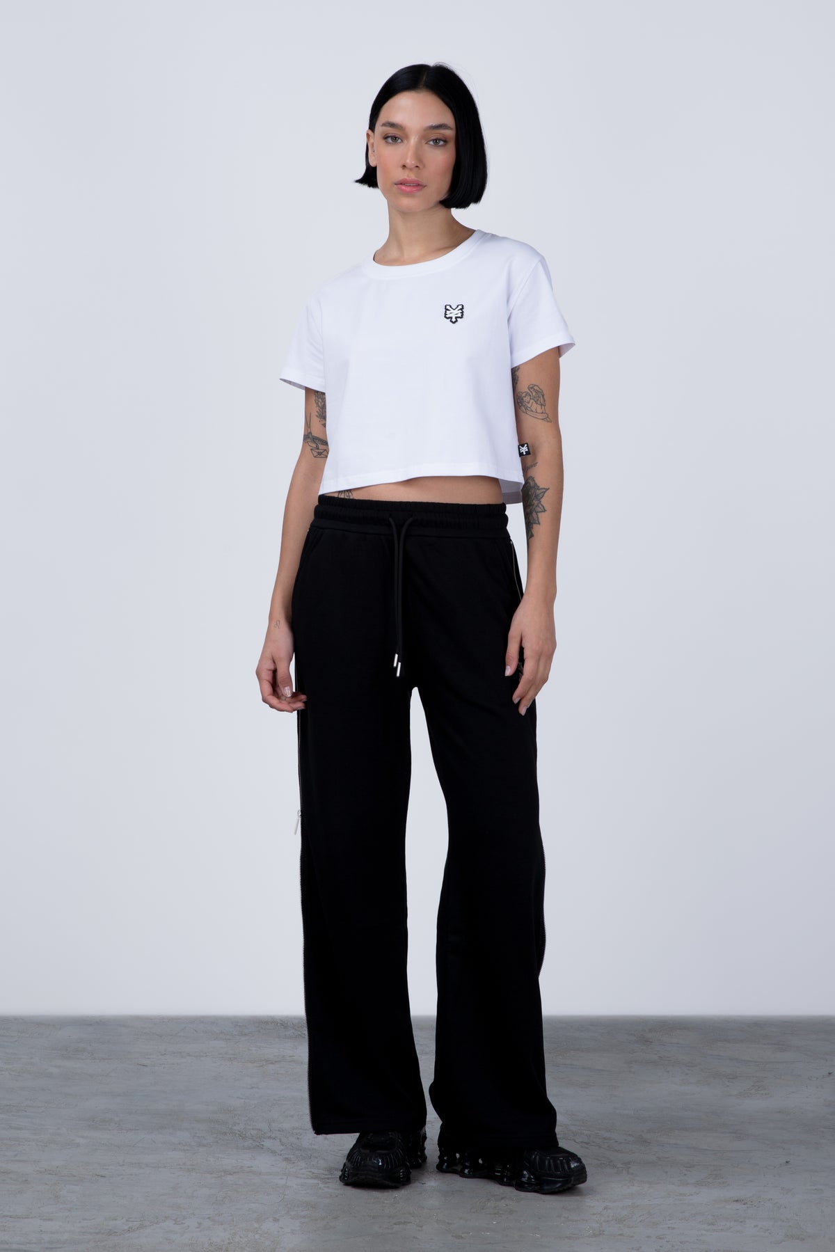 Polera Manga Corta Crop Rubber Blanco