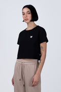 Polera Manga Corta Crop Rubber Negro
