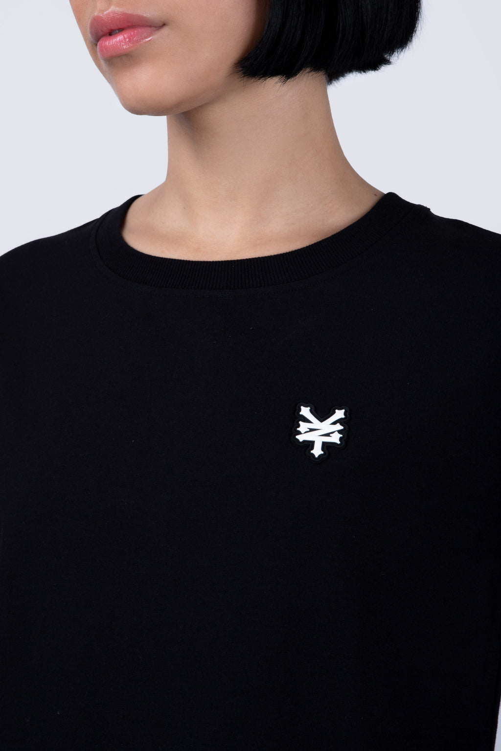 Polera Manga Corta Crop Rubber Negro