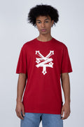 Polera Manga Corta Crackerstroke Burdeo