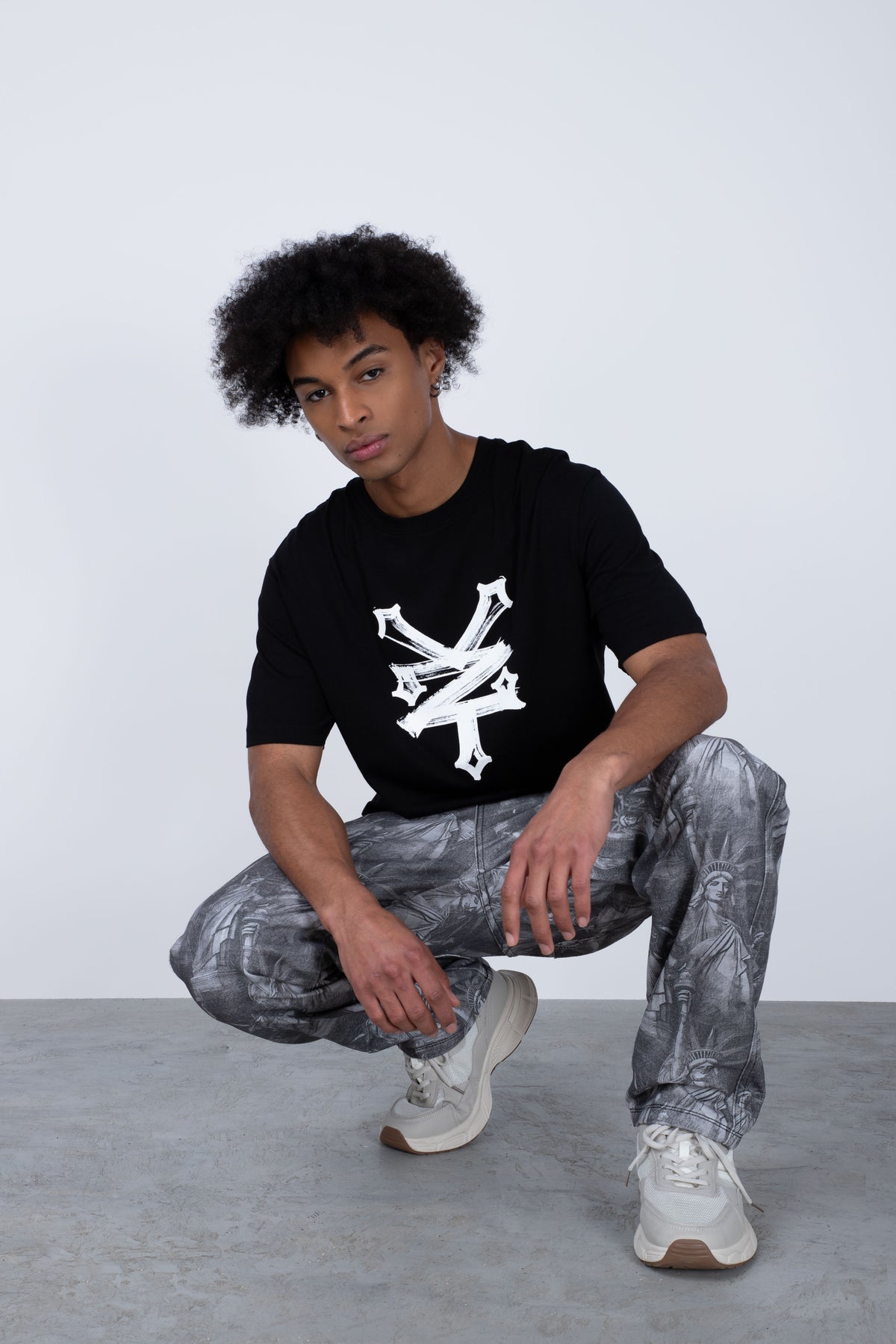 Polera Manga Corta Crackerstroke Negro
