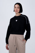 Poleron Cuello Redondo Revival Negro